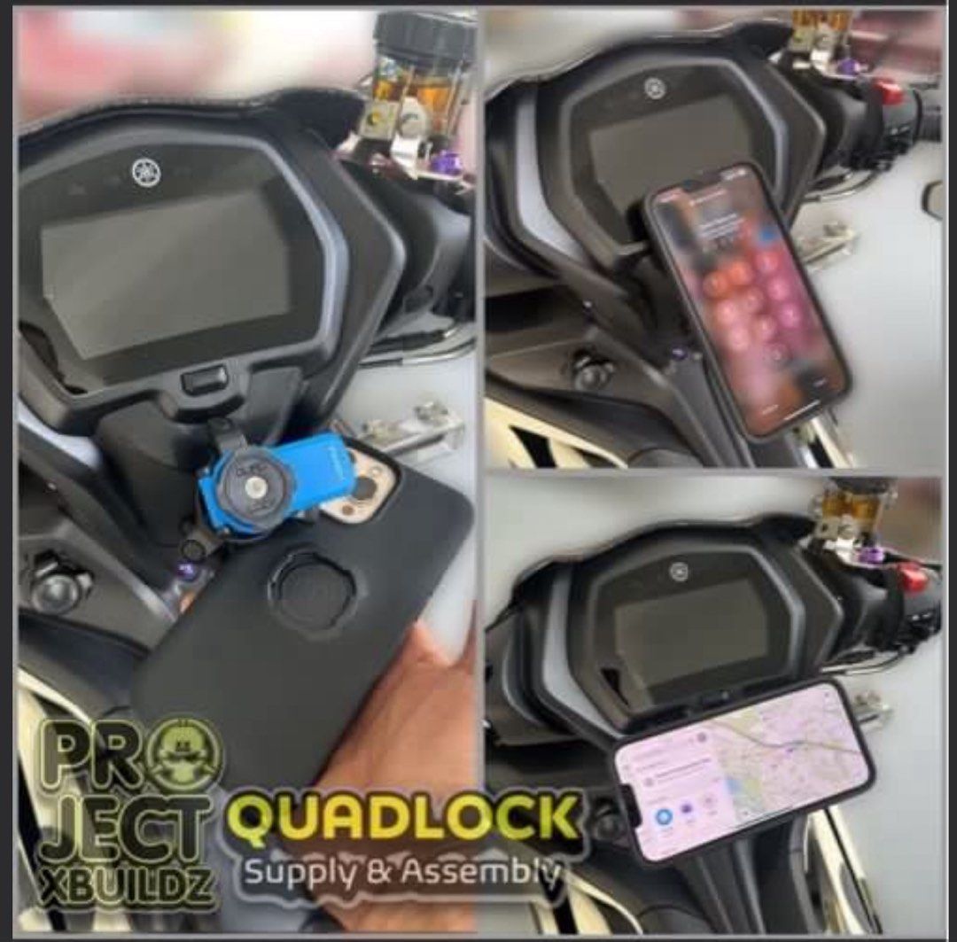 Quadlock / Quadlock Wireless Charger - Yamaha Aerox - Yamaha Nmax - Yamaha Xmax - Yamaha Y16 - Motorcycles (Category: Motorcycle Accessories) located in Singapore. Submitted by xboltz (Listing ID 1380448702, Image 10). Description: 📸 SWIPE FOR MORE PHOTOS 📲 ⚡ UNMATCHED PRECISION. UNRIVALED QUALITY. ⚡ ⚡️Done Customisation For Various Scooters/Bike Since 2019 , Testimonial On Our Reviews & Social Media ⚡️We Walk Thru Your Journey, Explaining Ever