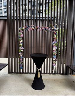 Cocktail Table for Rent High Bar Spandex cloth With Tassel Event Party Rental Weddings ROM