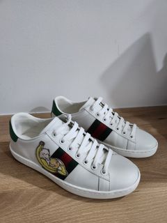 Gucci Ace Sneakers with Banana Cat Patch Size 35