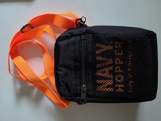 Navy Hopper - Black and Orange Small Crossbody Bag