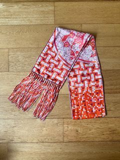 RARE Hermes silk muffler with tassels