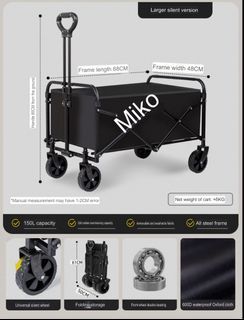 New wagon trolley 68cm 175kg outdoor picnic pet courier market