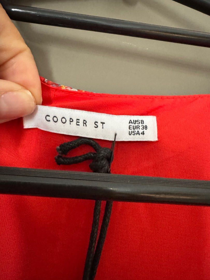 Cooper St Red Floral Wrap Dress - Size 8 (Category: Dresses) located in Singapore. Submitted by felicitious (Listing ID 1389869039, Image 3). Description: - Brand new never worn Cooper St wrap dress (tags still on!) - Vibrant red floral print - Flattering wrap design - Tie waist - Flutter sleeves - Suitable for special occasions or everyday wear.