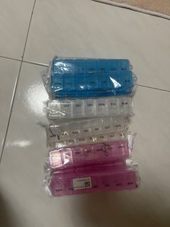 Weekly Pill Organizers - Blue, Clear, Pink