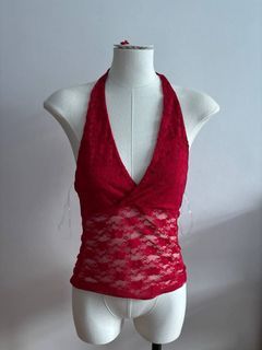 Red Glassons Halter Top