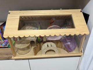 Beeveer 24 Inch Wooden Hamster Cage