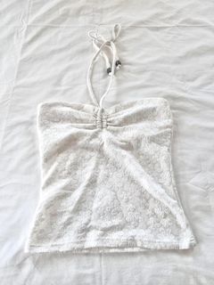 White Floral Halter Top