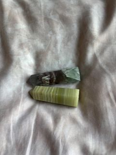 Green Onyx and Fluorite Crystal Towers