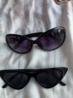 Y2k Black Sunglasses - Cat Eye & Oval