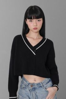 Topazette TPZ Varsity crop cardigan Small