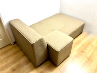 📣 Must clear! Fabric Sofa Chaise w Pouf / Pouffe 