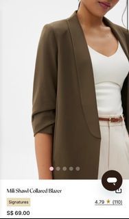 Love, Bonito Mili Shawl Collared Blazer Olive