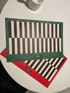 2 pcs Geometric bauhaus Placemat table mat - Green and Red