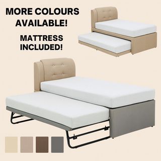 [Upgraded model] Hari Raya PROMO Left 1 each - 3 in 1 Single and Super Single Pull Out Trundle Bed Frame with Optional Folding Legs