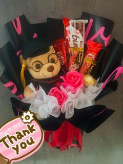 Graduation Teddy Bear Bouquet with Chocolates