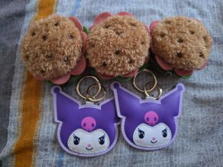 Kuromi / Burger Keychains and Plushie