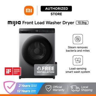 (NEW LAUNCH!!) CAN PAY VIA INSTALMENT! AUGUST PROMO | Xiaomi MIJIA 10.5kg Front Load Washer Dryer | Steam Wash | Smart AI