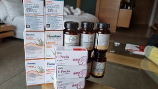 Himalaya Lasuna, Turmeric Formula, and F-Pecia Tablets