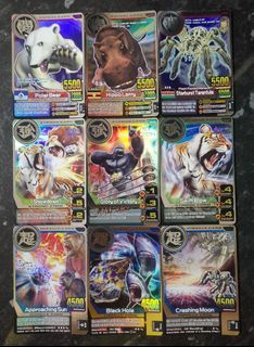 2026 AK+3 Animal Kaiser Plus Version 3 Rare 9 Silver Full Set Polar Bear Hippo Larry Starburst Tarantula Animal Showdown Glory of Victory Swift Blow Strong Approaching Sun Black Hole Crashing Moon Miracle Cards