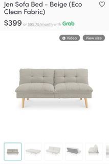 2-Seater Sofa Bed by Hipvan Jen Model in Dark Grey