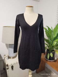 Karen Millen Black Wool Dress - Size 2