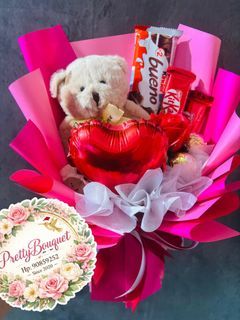 Pretty Bouquet - Teddy Bear & Chocolate Bouquet
