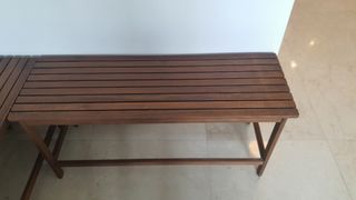 Wooden Slatted Bench