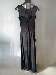 Black Sleeveless Maxi Dress evening gown sheer sexy