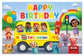 [Avail] 150x100cm Cocomelon D Birthday Backdrop Banner Party Decoration Books