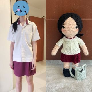 [Free Delivery] School Uniform Custom Doll | National Service NS Pop Graduation Gift | Crochet Yarn Amigurumi Doll