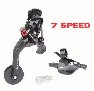 🔥Derailleur Set Fold A/B 5 7 9 Speed L-TWOO A5 A7 Rear Derailleur Shifter Tensioner With Hanger for Brompton Pikes 3Sixty Aceoffix Trifold Transmission 5/7/9s Cable Lever Paddle Guide Rear Derailleur
