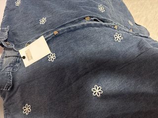 Emma Top - Denim with Floral Embroidery
