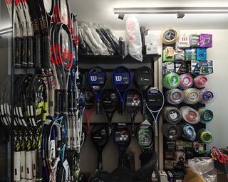 Tennis Rackets, Strings, and Accessories - Various Brands