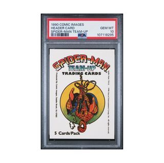 Only 2 in the World! 1990 Comic Images Spider-Man Team-Up Header Card - PSA 10 GEM MT - Brand New Day