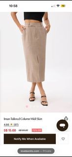 Love, Bonito Iman Tailored Column Midi Skirt