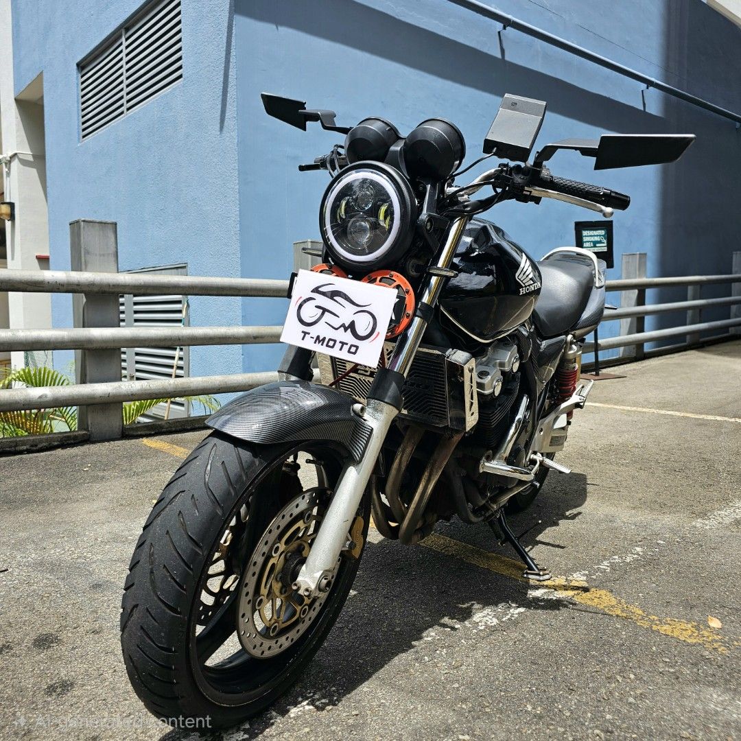 HONDA CB400 SPEC 3 SUPER 4 YOSHIMURA 10YEARS COE (Category: Class 2A) located in Singapore. Submitted by tmoto (Listing ID 1420989855, Image 4). Description: HONDA CB400 SUPER 4 Registration : OCT 2006 COE : AUG 2036 (PRICE INCLUDE 10YEARS COE) OPTION FOR 5/10YEARS COE RENEWAL LOAN CAN BE ARRANGE Yoshimura full system Custom LED headlight (original will be given) Hel steel braided front and rear brake hose Radiation Guard 📩 Interested? Feel free
