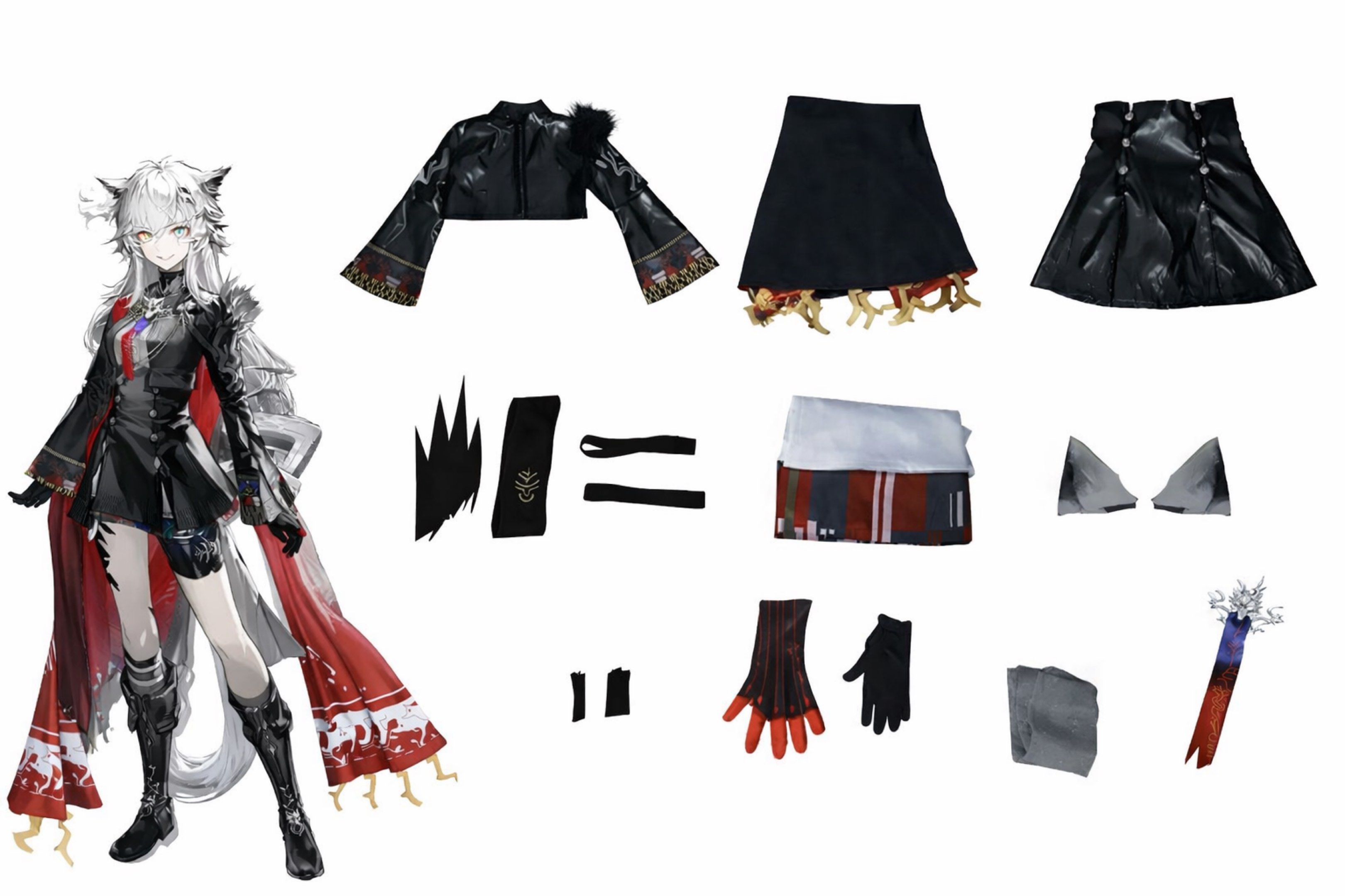 [PO] Lappland The Decadenza Arknights Cosplay Costume (Category: J-Wave Merchandise) located in Singapore. Submitted by cosncons (Listing ID 1421148702, Image 6). Description: Cos: $92 Upgraded ears: +$24 Tail: PM Wig: +$20 Styled wig: PM Shoes: +$33 Weapon: +$52(left/right) / +$82(for 2) （Pm for cheaper version) 👁️: PM ~Waiting time~ Processing time: 1-3 days working days ✅Free shipping: ≈12-19 working days ✈️Express shipping: ≈5-10 working day