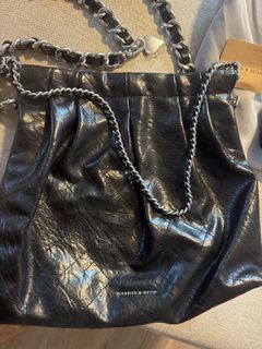 Charles & Keith Black Shoulder Bag with Chain