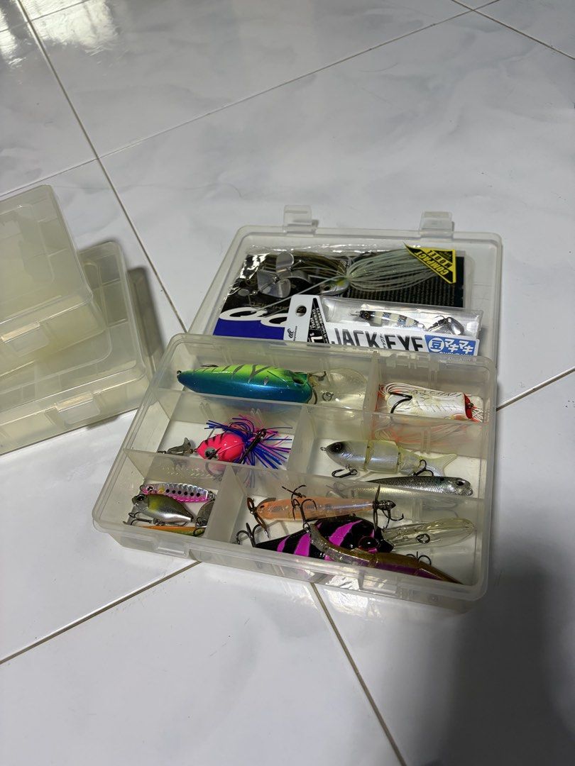 Fishing Lures and Tackle Box (Category: Fishing) located in Singapore. Submitted by sg.hero (Listing ID 1421717152, Image 1). Description: One lure for $5 Mostly bought from lure haven All to go as quitting fishing.