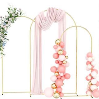 [FOR RENT] Gold Arch Backdrop Frames Set - Wedding / Birthday / Parties / Event Decor