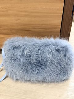 Blue Furry Crossbody Bag