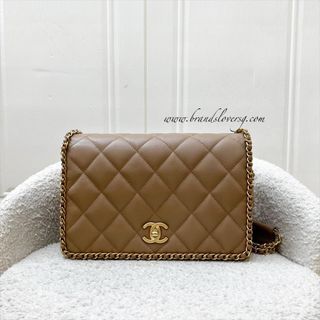 ✖️SOLD!✖️ Chanel 22B Never Ending Chain Flap in Milk Tea Beige Caviar and AGHW (Model: AS3468)