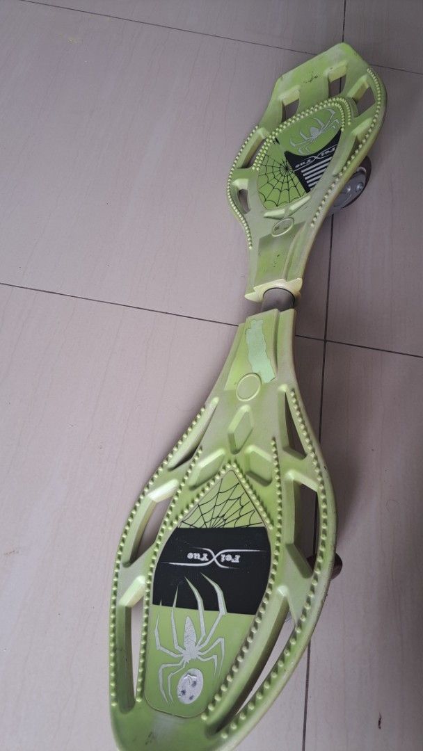 Waveboard - skateboard Green (Category: Skates, Rollerblades & Scooters) located in Singapore. Submitted by kaverikudekar (Listing ID 1423510960, Image 3). Description: - Used lightly waveboard - Unique spider web design - Fully functional - Suitable for beginners to experienced riders.