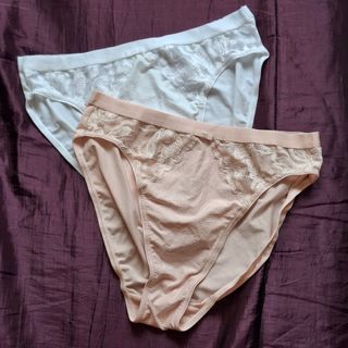 U.P. $39.90 Marks and Spencer Wildblooms  High Leg Kickers Lace Trim Underwear/panties - White & Nude