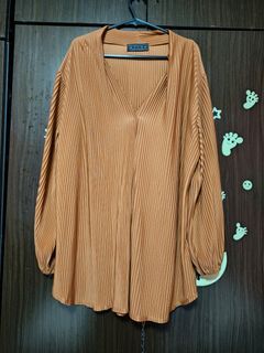 Burnt Orange Pleated Top