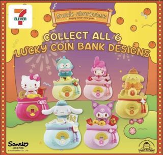 Sanrio Lunar New Year Lucky Coin Bank  All 6 different Designs 7-11 7 eleven