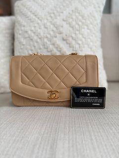 Vintage Chanel Diana Small Dark Beige (Milk tea)