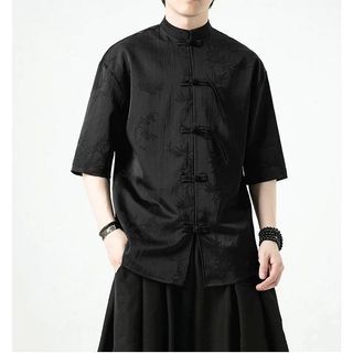 (BRAND NEW IN STOCK)  Men’s Fashion CNY Chinese New Year Cheongsam Tang Suit Shirt – Traditional Hanfu Style Top--Plus Size