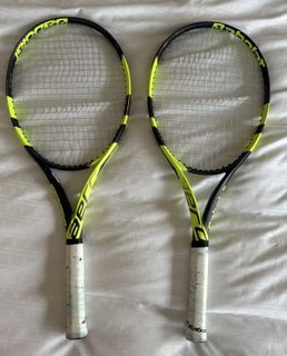 Babolat Pure Aero TeamTennis Rackets (Pair) , signed by Leylah Fernandez 
