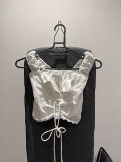 White Ruffled Crop Top